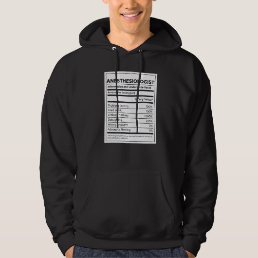 Anesthesioloog Voedingsinformatie Hoodie (Voorkant)