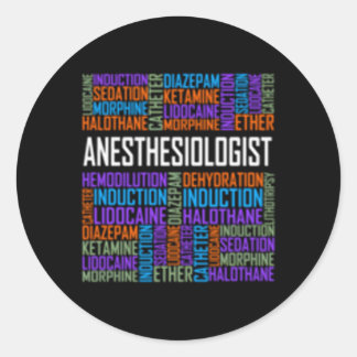 Anesthesioloog Woorden Anesthesie Arts Ronde Sticker