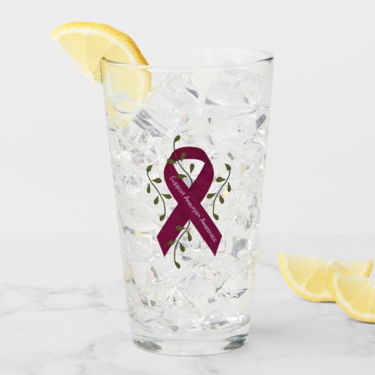 Aneurysm Awareness Ribbon Pint Glass Glas (Voorkant ijs)
