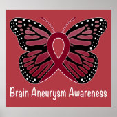 Aneurysm Butterfly Awareness Ribbon Poster (Voorkant)