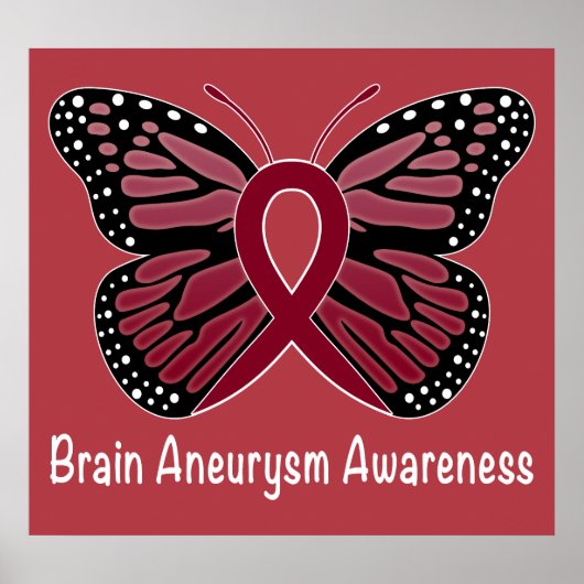 Aneurysm Butterfly Awareness Ribbon Poster (Voorkant)