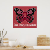 Aneurysm Butterfly Awareness Ribbon Poster (Keuken)