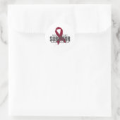 Aneurysm Survivor Sticker with Burgundy Ribbon (Tas)