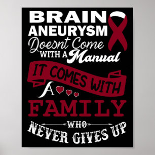 Aneurysma awareness Bourgogne lint familie onderst Poster