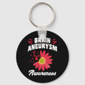Aneurysma Awareness Flower Ribbon Support Graphic Sleutelhanger (Voorkant)