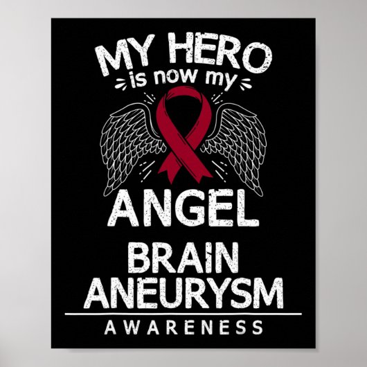 Aneurysma Awareness Gift Bourgogne lint Poster (Voorkant)