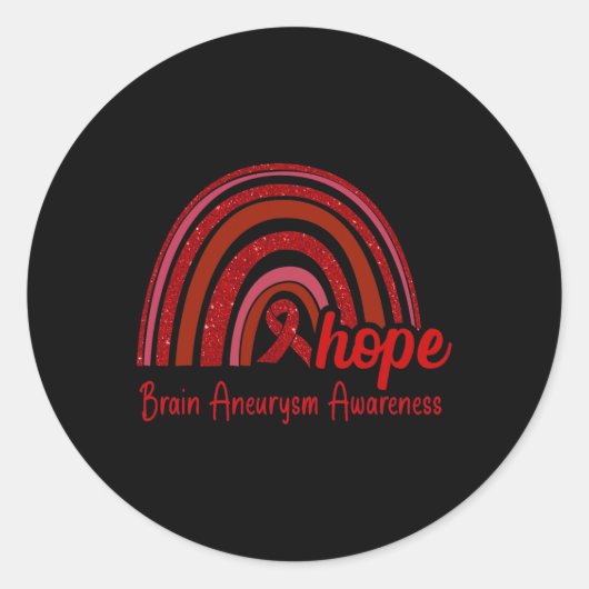 Aneurysma Awareness Hope Rainbow Ronde Sticker (Voorkant)