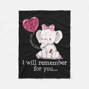 Aneurysma awareness-olifant fleece deken