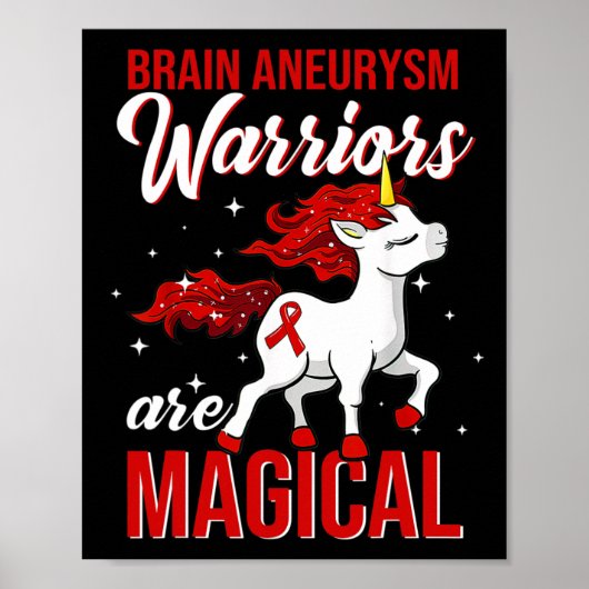 Aneurysma Awareness Warrior Fun Eenhoorn Poster (Voorkant)
