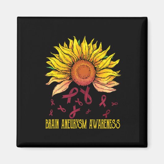 Aneurysma awareness zonnebloem magneet (Voorkant)