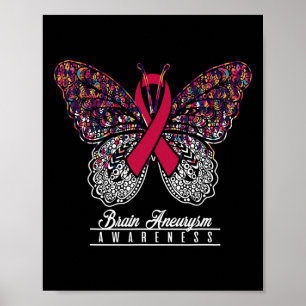 Aneurysma Bewustzijn Butterfly Lovers Gifts Poster