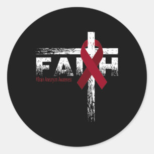 Aneurysma bewustzijn Christelijk geloof en kruis Ronde Sticker