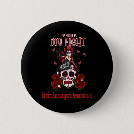 Aneurysma-bewustzijn: haar gevecht is mijn gevecht ronde button 5,7 cm (Voorkant)