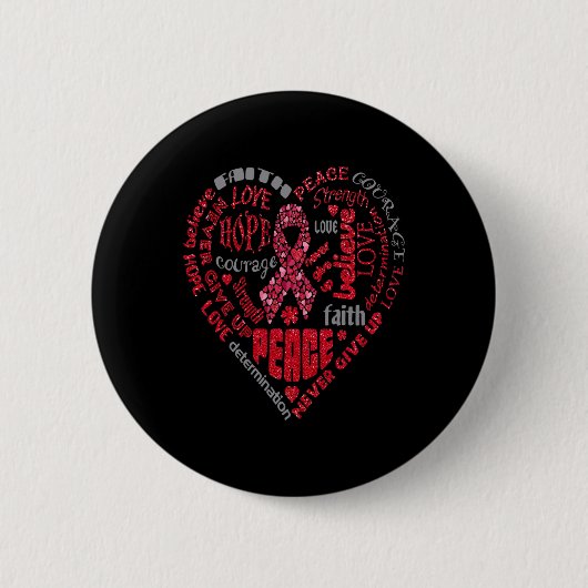 Aneurysma-bewustzijn Hartwoorden BA Ronde Button 5,7 Cm (Voorkant)