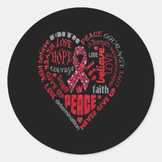 Aneurysma-bewustzijn Hartwoorden BA Ronde Sticker