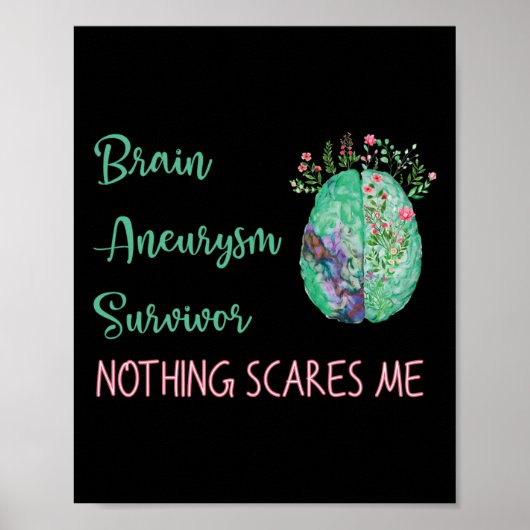 Aneurysma Survivor Niets maakt me bang 1 Poster (Voorkant)
