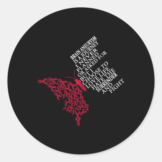 Aneurysma warrior 1 ronde sticker (Voorkant)