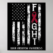Aneurysma Warrior US Flag Poster (Voorkant)