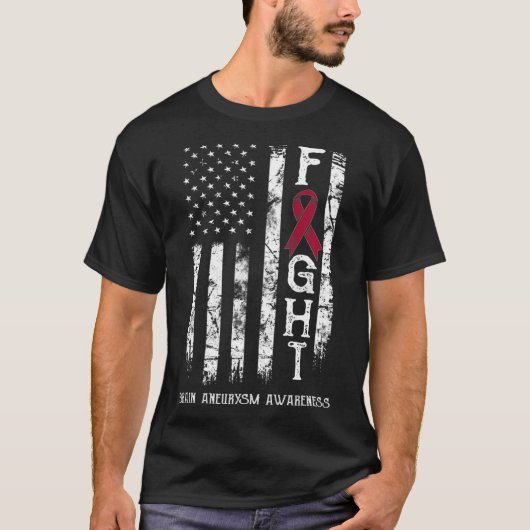 Aneurysma Warrior US Flag T-shirt (Voorkant)