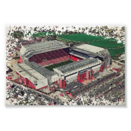 Anfield Stadion Liverpool - Artistieke Aquarel Foto Afdruk