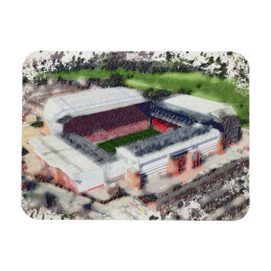 Anfield Stadium Liverpool - Artistic Watercolour Magneet (Horizontaal)