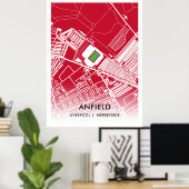 Anfield Stadium Print, Waarde Poster Papier (mat) (Thuiskantoor)