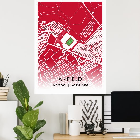 Anfield Stadium Print, Waarde Poster Papier (mat) (Thuiskantoor)