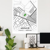 Anfield Stadium White Poster, de thuishaven van Li Poster (Thuiskantoor)