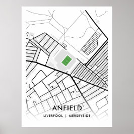 Anfield Stadium White Poster, de thuishaven van Li Poster