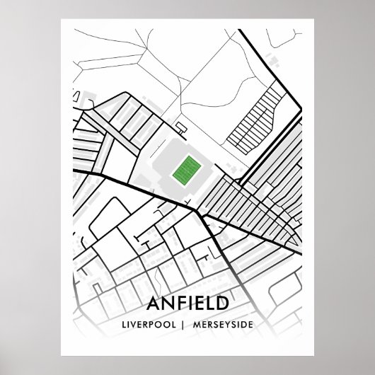 Anfield Stadium White Poster, de thuishaven van Li Poster (Voorkant)