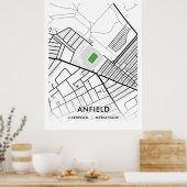 Anfield Stadium White Poster, de thuishaven van Li Poster (Keuken)