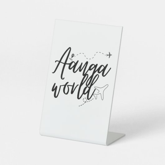 angaworld reclamebord met voetstuk (Voorkant)