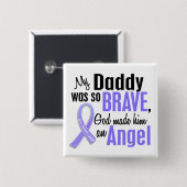 Angel 1 Papa Stomach Cancer Vierkante Button 5,1 Cm (Voorkant /achterkant)
