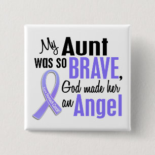 Angel 1 tante Stomach Cancer Vierkante Button 5,1 Cm