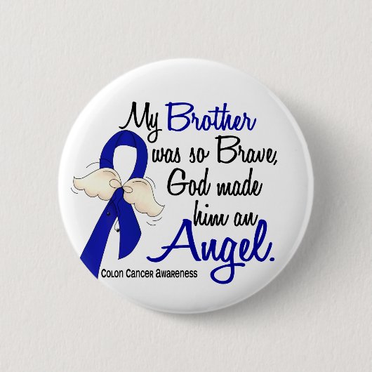 Angel 2 Brother Colon Cancer Ronde Button 5,7 Cm (Voorkant)