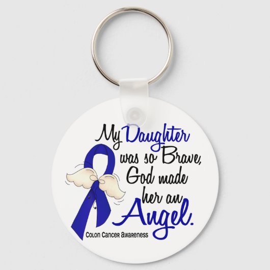 Angel 2 Dochter Colon Cancer Sleutelhanger (Voorkant)