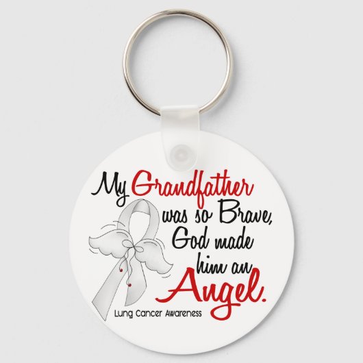Angel 2 Grandfather Lung Cancer Sleutelhanger (Voorkant)
