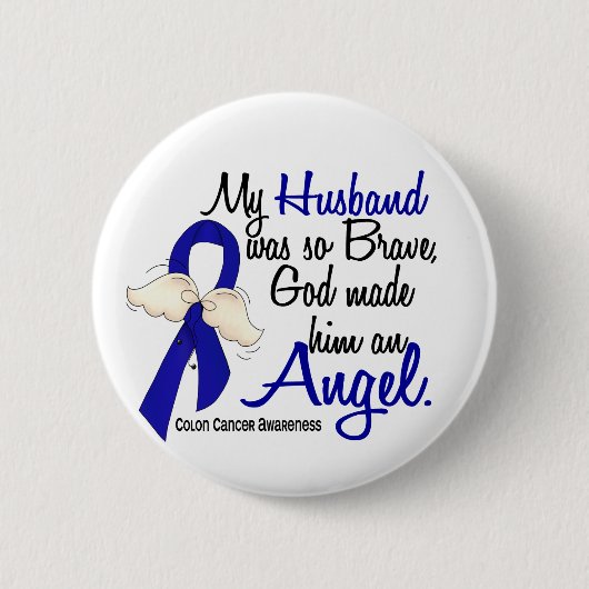 Angel 2 Husband Colon Cancer Ronde Button 5,7 Cm (Voorkant)