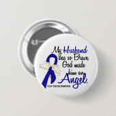 Angel 2 Husband Colon Cancer Ronde Button 5,7 Cm (Voorkant /achterkant)