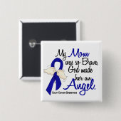 Angel 2 Mam Colon Cancer Vierkante Button 5,1 Cm (Voorkant /achterkant)