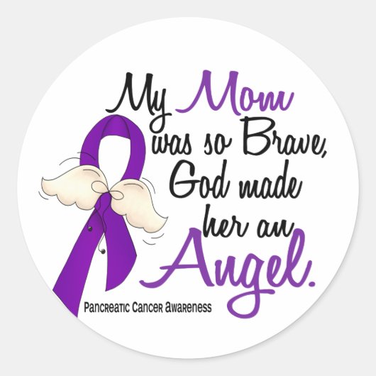 Angel 2 Mam Pancreatic Cancer Ronde Sticker (Voorkant)