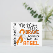Angel 2 Mom Leukemie Briefkaart (Staand voorkant)