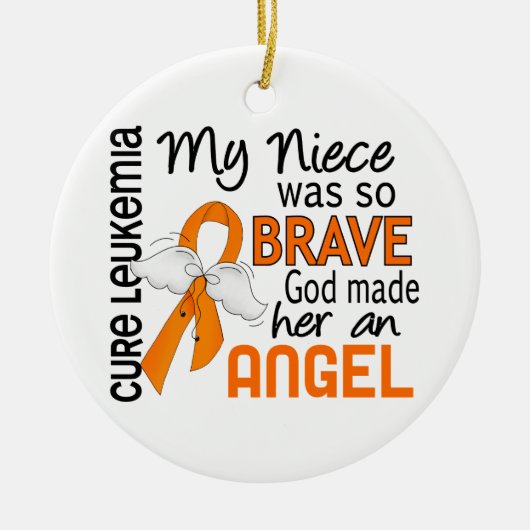 Angel 2 Niece Leukemie Keramisch Ornament (Voorkant)