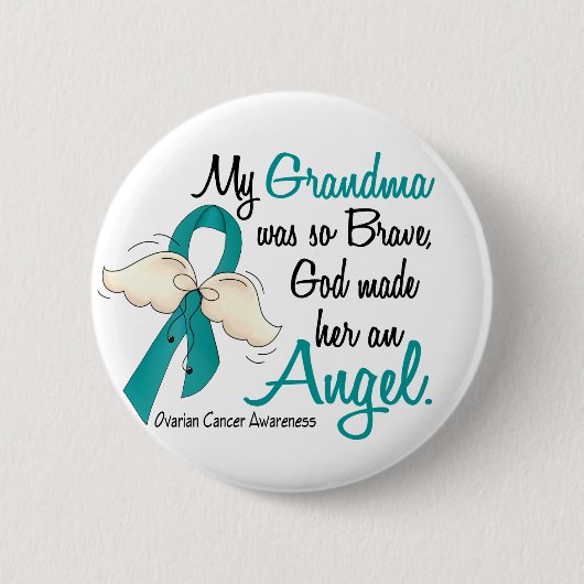Angel 2 Ovarium Cancer Grandma Ronde Button 5,7 Cm (Voorkant)