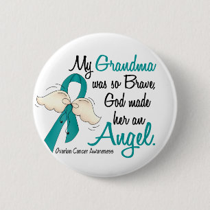 Angel 2 Ovarium Cancer Grandma Ronde Button 5,7 Cm