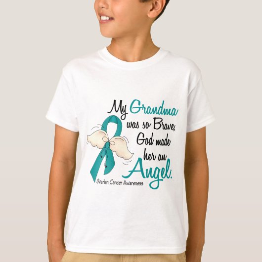 Angel 2 Ovarium Cancer Grandma T-shirt (Voorkant)