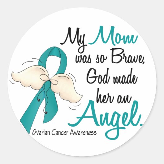 Angel 2 Ovarium Cancer mama Ronde Sticker (Voorkant)