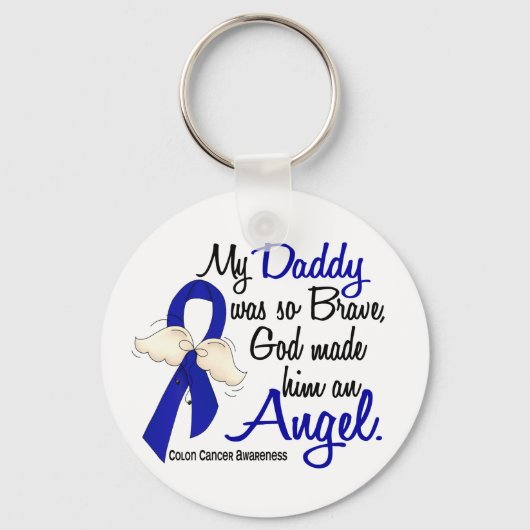 Angel 2 Papa Colon Cancer Sleutelhanger (Voorkant)