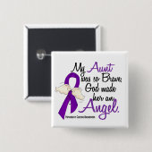 Angel 2 Tante pancreaskanker Vierkante Button 5,1 Cm (Voorkant /achterkant)