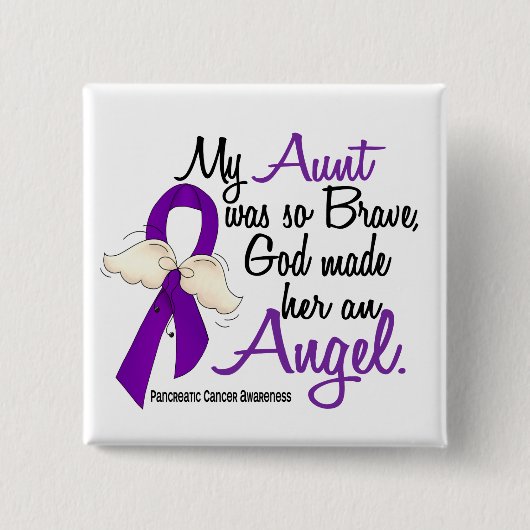 Angel 2 Tante pancreaskanker Vierkante Button 5,1 Cm (Voorkant)